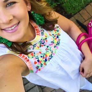 J. Crew Factory embroidered top